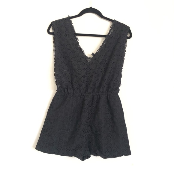 Lace Black Romper - Picture 1 of 3